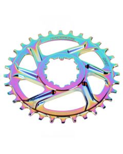 RACEWORK mountain bike electroplating hollow integrated tooth disc GXP crank single disc 30T to 38T modified colorful disc