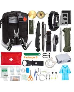 Emergency Survival Kit Survival equipment with Molle bag, suitable for camping adventure