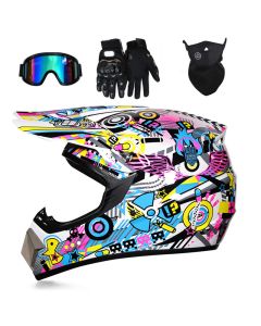 Children's off-road helmet bike downhill AM DH cross helmet including sunglasses gloves dust cover