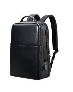 BOPAI Waterproof 15 Inch Laptop Backpack Teen Girl Black Leather Male School Backpack
