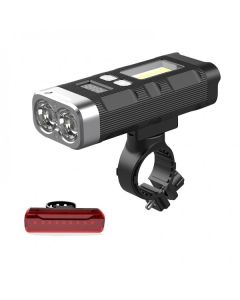 3 modes LCD display bicycle light with USB charging 5200mAh battery bicycle light with tail light