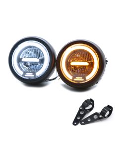 6.5 inch Universal Cafe Racer retro motorcycle LED headlights modified motorcycle headlights