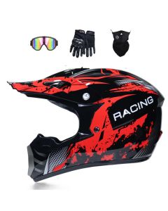 Children's helmet off-road motorcycle downhill mountain bike helmet including goggles dust cover gloves