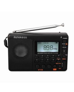 RETEKESS V115 Radio AM FM SW Pocket Radio Shortwave FM Speaker Support TF Card USB REC Recorder