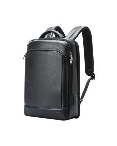 BOPAI Genuine Leather Slim Laptop Backpack Ultra Thin Men 15.6 Inch Anti Theft Backpacks 