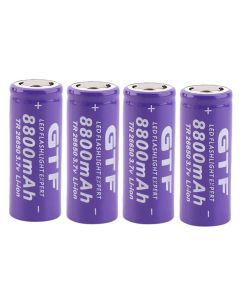 4pcs GTF 26650 Battery 8800mAh 3.7V Li-ion Rechargeable Battery For LED Flashlight