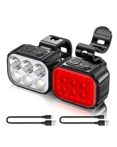 Bike Light Q6 LED Bicycle Front Rear lights USB Charge Headlight Cycling Taillight