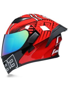 Men's electric car anti-fog uncovered helmet women's double lens full helmet personality cool with tail fin