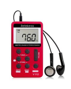 Retekess V-112 Red Mini Radio Portable AM FM