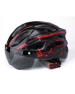 Outdoor Breathable Cycling Helmet for Men and Women One-Piece Mountain Bike Helmet With Goggles 57-62cm adjustable