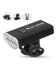 WEST BIKING Triple LED Bicycle Headlights Indicator IPX6 Waterproof Cycling Light Double Mount 1500LM