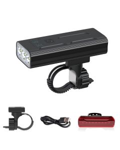 L2/T6 USB rechargeable IPX5 waterproof 5200mAh bicycle light Power digital display bicycle light 