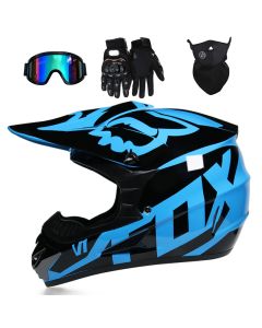 Children and teenagers off-road helmet bike anti-fall AM DH unisex helmet with sunglasses gloves dust cover