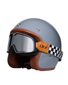 ORZ retro motorcycle helmet male and female Harley half helmet motorcycle helmet 3/4 helmet with goggles